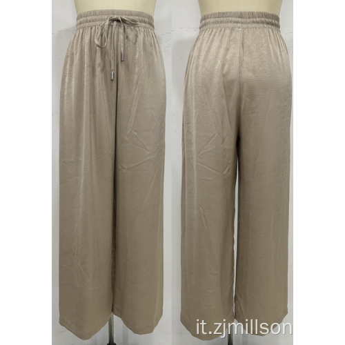 Pantaloni da donna elastica regolabili a colore solido